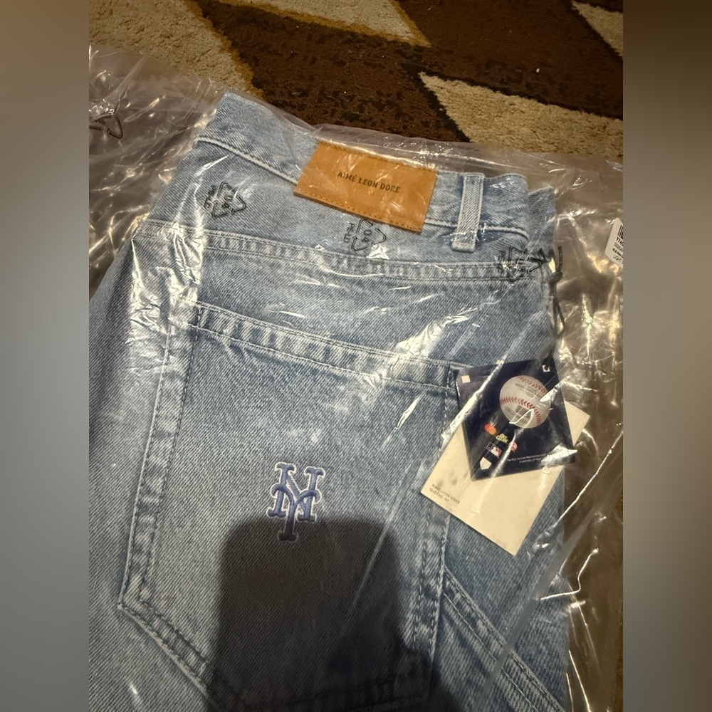 Aimé Leon Dore x New York Mets Denim Shorts 'Light Wash'
